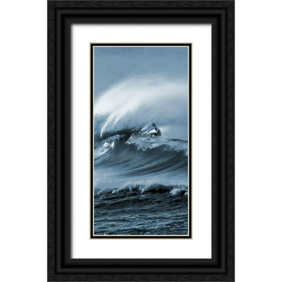 Prime, Marcus 14x24 Black Ornate Wood Framed with Double Matting Museum Art Print Titled - Brilliant Surf 1