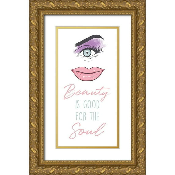 Prime, Marcus 14x24 Gold Ornate Wood Framed with Double Matting Museum Art Print Titled - Beautiful Soul
