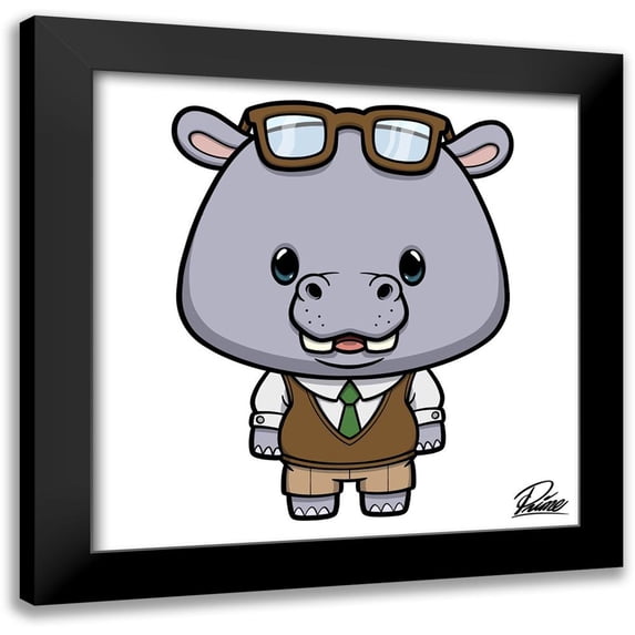 Prime, Marcus 15x15 Black Modern Framed Museum Art Print Titled - Hudson Hippo