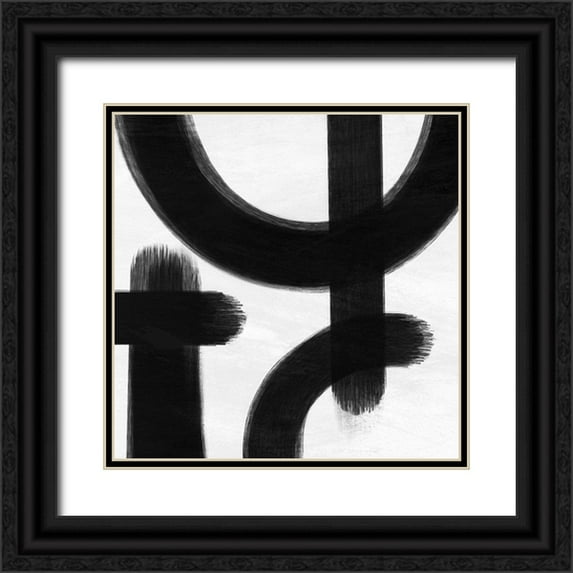 Prime, Marcus 15x15 Black Ornate Wood Framed with Double Matting Museum Art Print Titled - Abstract Statements 2