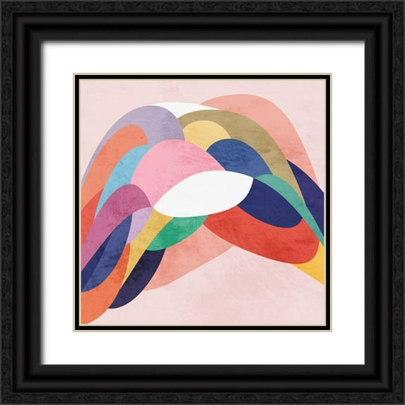 Prime, Marcus 15x15 Black Ornate Wood Framed with Double Matting Museum Art Print Titled - Geometric Oblivion 1