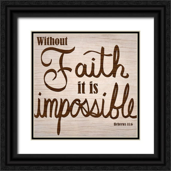 Prime, Marcus 15x15 Black Ornate Wood Framed with Double Matting Museum Art Print Titled - Impeccable Faith