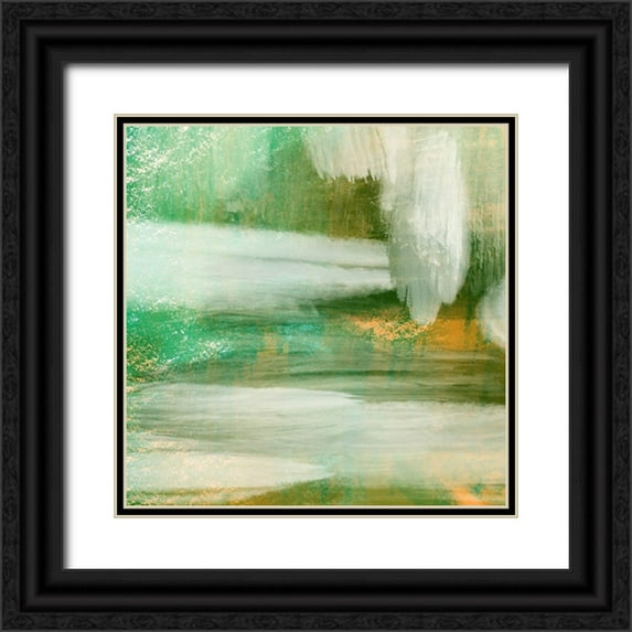 Prime, Marcus 15x15 Black Ornate Wood Framed with Double Matting Museum Art Print Titled - Jade Sunset 2