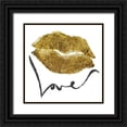 thumbnail image 1 of Prime, Marcus 15x15 Black Ornate Wood Framed with Double Matting Museum Art Print Titled - Love Lips Glitter, 1 of 4