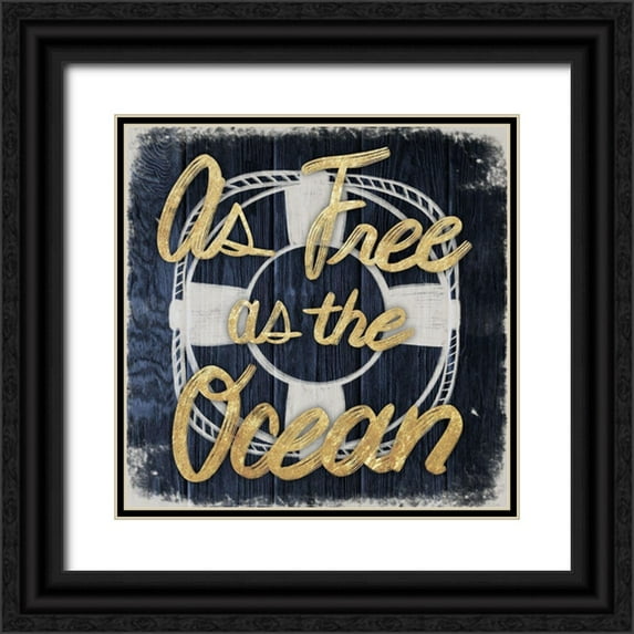 Prime, Marcus 15x15 Black Ornate Wood Framed with Double Matting Museum Art Print Titled - Ocean Free 1