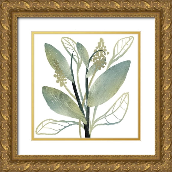 Prime, Marcus 15x15 Gold Ornate Wood Framed with Double Matting Museum Art Print Titled - Intertwined Vibrant Foliage 1