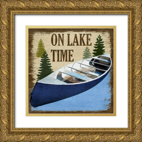 Prime, Marcus 15x15 Gold Ornate Wood Framed with Double Matting Museum Art Print Titled - On The Lake