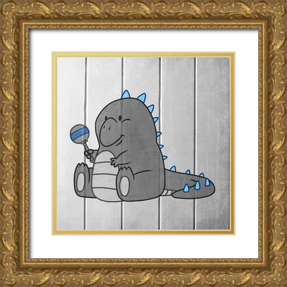 Prime, Marcus 15x15 Gold Ornate Wood Framed with Double Matting Museum Art Print Titled - Vintage Dino