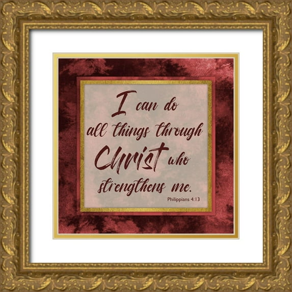 Prime, Marcus 15x15 Gold Ornate Wood Framed with Double Matting Museum Art Print Titled - Who Strengthens