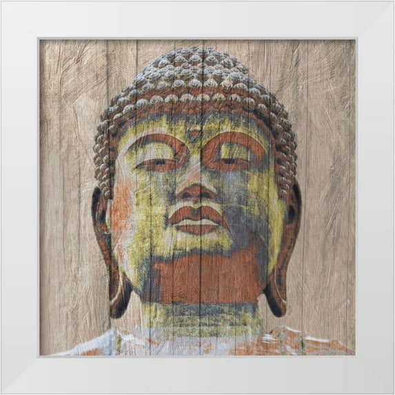 Prime, Marcus 15x15 White Modern Wood Framed Museum Art Print Titled - Wooden Painted Buddha Square