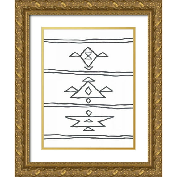 Prime, Marcus 15x18 Gold Ornate Wood Framed with Double Matting Museum Art Print Titled - Angular Tapestry 4