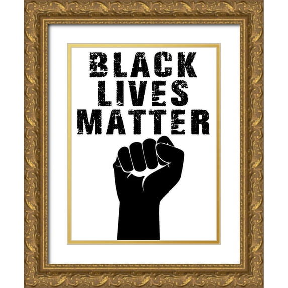 Prime, Marcus 15x18 Gold Ornate Wood Framed with Double Matting Museum Art Print Titled - Black Lives Matter 2