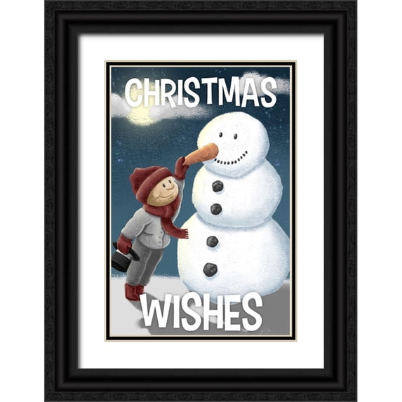 Prime, Marcus 17x24 Black Ornate Wood Framed with Double Matting Museum Art Print Titled - Christmas Wishes 1