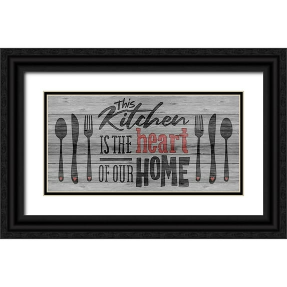 Prime, Marcus 18x11 Black Ornate Wood Framed with Double Matting Museum Art Print Titled - Hearts Home 1