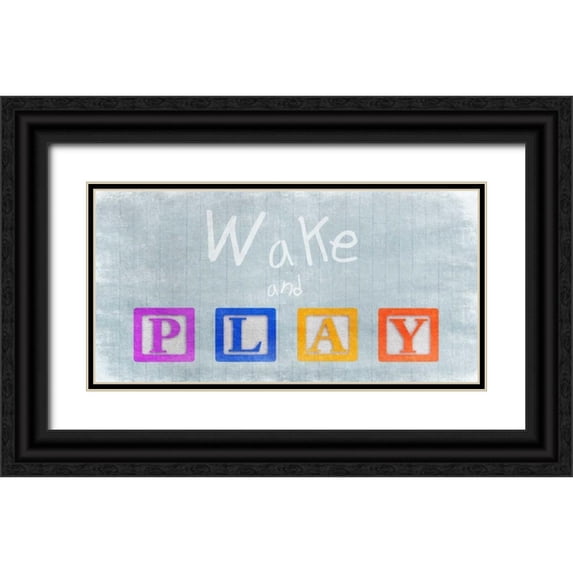 Prime, Marcus 18x11 Black Ornate Wood Framed with Double Matting Museum Art Print Titled - Wake And Play