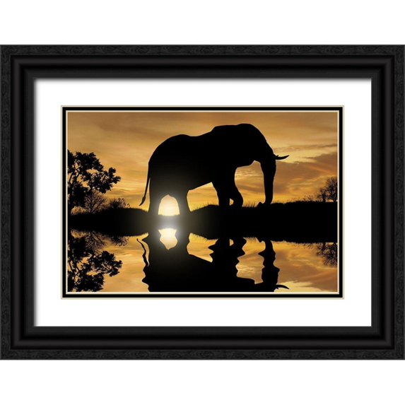 Prime, Marcus 18x13 Black Ornate Wood Framed with Double Matting Museum Art Print Titled - Calming Walk 1