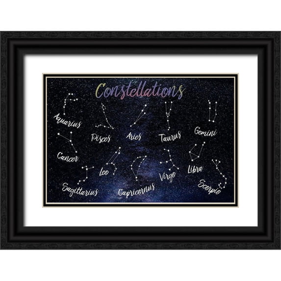 Prime, Marcus 18x13 Black Ornate Wood Framed with Double Matting Museum Art Print Titled - Emotional Constellations