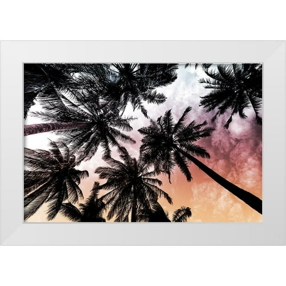 Prime, Marcus 18x13 White Modern Wood Framed Museum Art Print Titled - Sunset Palms 2
