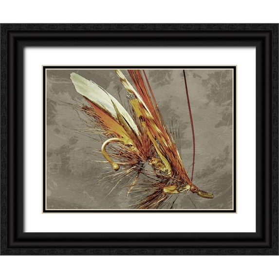Prime, Marcus 18x15 Black Ornate Wood Framed with Double Matting Museum Art Print Titled - Fly Fishing