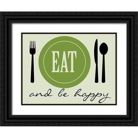 Prime, Marcus 18x15 Black Ornate Wood Framed with Double Matting Museum Art Print Titled - Happy Eating