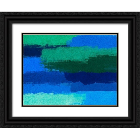 Prime, Marcus 18x15 Black Ornate Wood Framed with Double Matting Museum Art Print Titled - Vibrant Smears