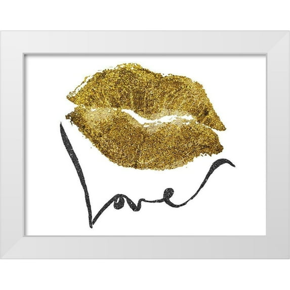 Prime, Marcus 18x15 White Modern Wood Framed Museum Art Print Titled - Loving Glitter Kiss