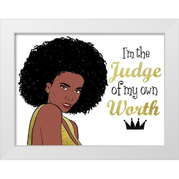 Prime, Marcus 18x15 White Modern Wood Framed Museum Art Print Titled - My Own Worth