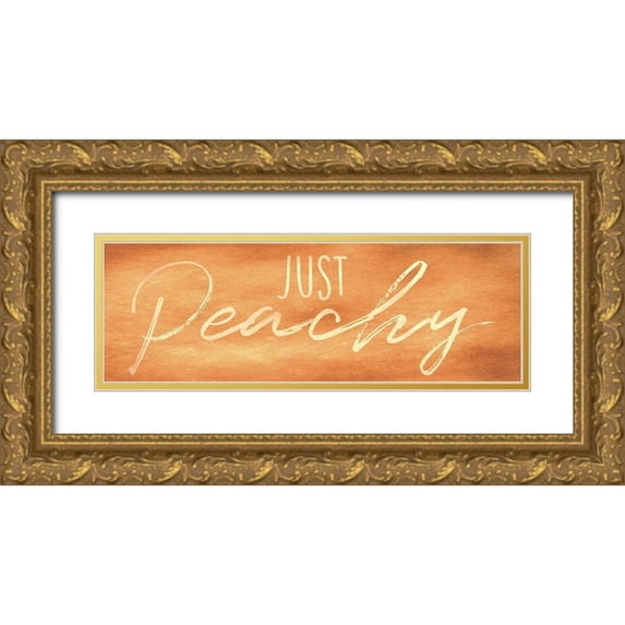 Prime, Marcus 18x9 Gold Ornate Wood Framed with Double Matting Museum Art Print Titled - Just Peachy 1
