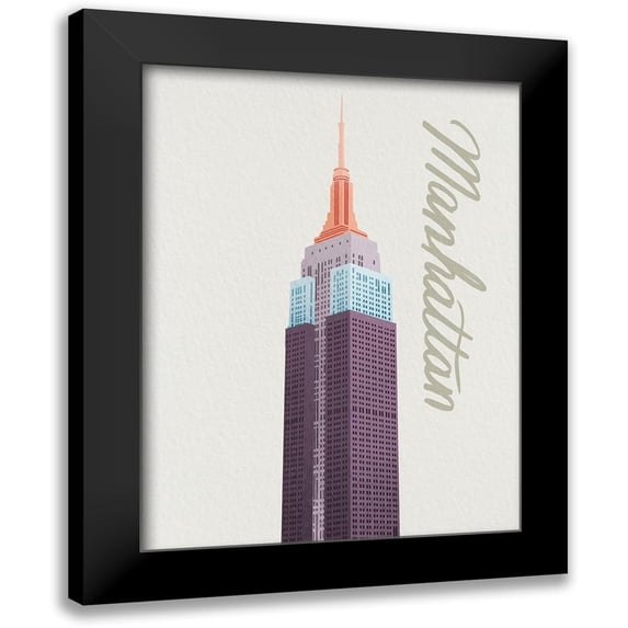Prime, Marcus 19x24 Black Modern Framed Museum Art Print Titled - Colorful Manhattan 1