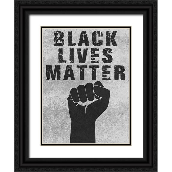 Prime, Marcus 19x24 Black Ornate Wood Framed with Double Matting Museum Art Print Titled - Black Lives Matter