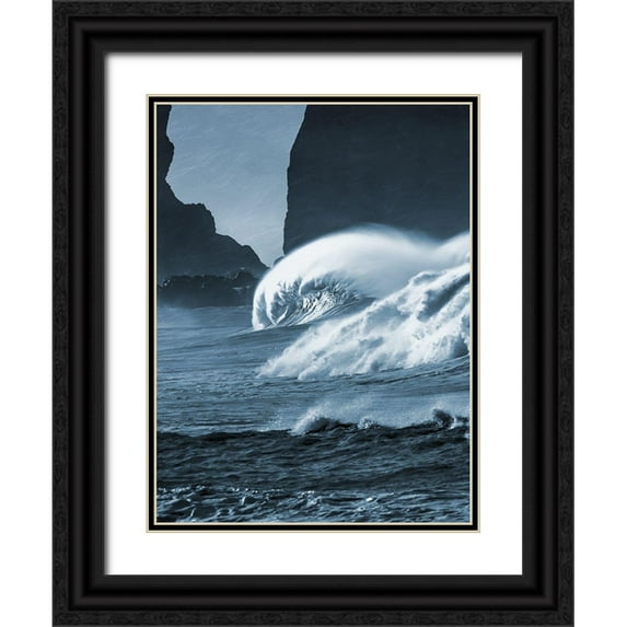 Prime, Marcus 19x24 Black Ornate Wood Framed with Double Matting Museum Art Print Titled - Blooming Surf 1