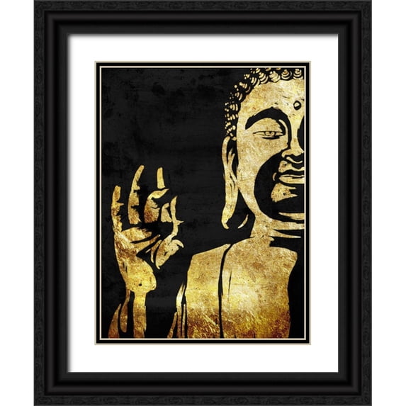Prime, Marcus 19x24 Black Ornate Wood Framed with Double Matting Museum Art Print Titled - Lustrous Buddha