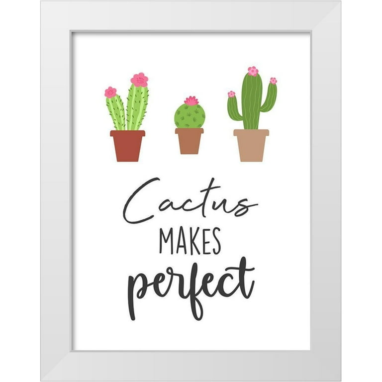 Prime, Marcus 19x24 White Modern Wood Framed Museum Art Print Titled -  Cactus Makes Perfect 