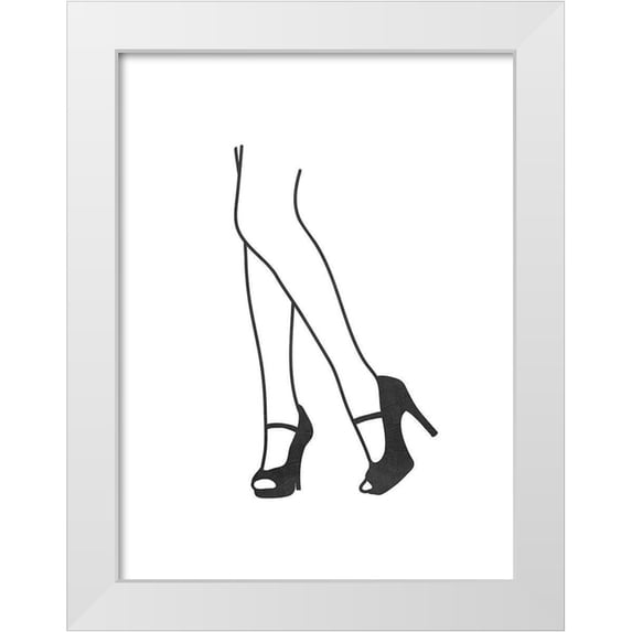 Prime, Marcus 19x24 White Modern Wood Framed Museum Art Print Titled - Glamorous Heels 1