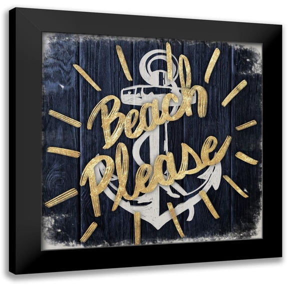 Prime, Marcus 20x20 Black Modern Framed Museum Art Print Titled - Beach Please 1