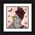 thumbnail image 1 of Prime, Marcus 20x20 Black Ornate Wood Framed with Double Matting Museum Art Print Titled - Crimson Leopard And Butterfly Fashion, 1 of 4