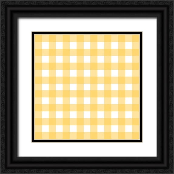 Prime, Marcus 20x20 Black Ornate Wood Framed with Double Matting Museum Art Print Titled - Gingham Pattern 4