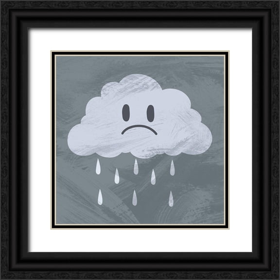 Prime, Marcus 20x20 Black Ornate Wood Framed with Double Matting Museum Art Print Titled - Sad Cloud