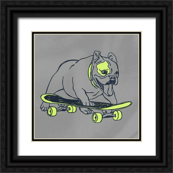 Prime, Marcus 20x20 Black Ornate Wood Framed with Double Matting Museum Art Print Titled - Skateboarding Chuck