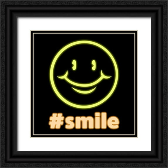 Prime, Marcus 20x20 Black Ornate Wood Framed with Double Matting Museum Art Print Titled - Smiley Glow