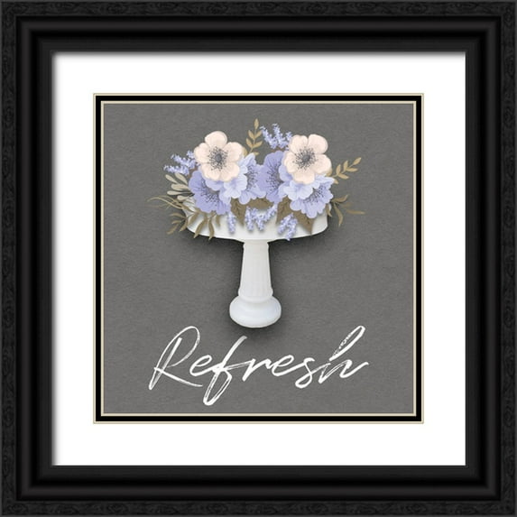 Prime, Marcus 20x20 Black Ornate Wood Framed with Double Matting Museum Art Print Titled - Unwind Floral Sink 2