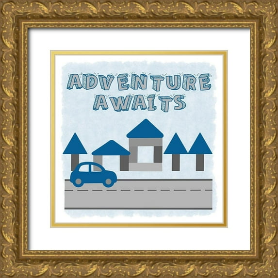 Prime, Marcus 20x20 Gold Ornate Wood Framed with Double Matting Museum Art Print Titled - Adventure Awaits