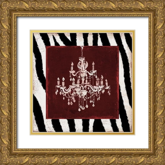 Prime, Marcus 20x20 Gold Ornate Wood Framed with Double Matting Museum Art Print Titled - Crimson Safari Bath 2