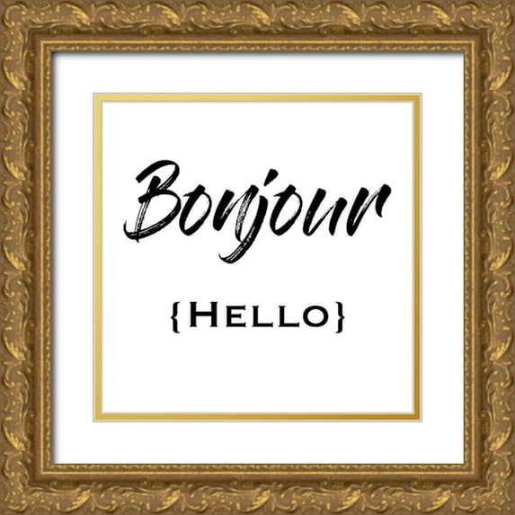 Prime, Marcus 20x20 Gold Ornate Wood Framed with Double Matting Museum Art Print Titled - French Hello