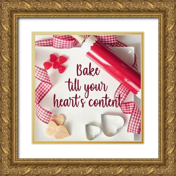 Prime, Marcus 20x20 Gold Ornate Wood Framed with Double Matting Museum Art Print Titled - Heart Baking