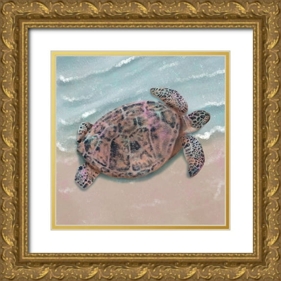 Prime, Marcus 20x20 Gold Ornate Wood Framed with Double Matting Museum Art Print Titled - Sea Creatures Journey