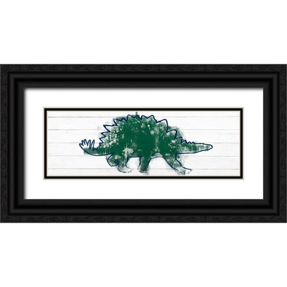 Prime, Marcus 24x11 Black Ornate Wood Framed with Double Matting Museum Art Print Titled - Kiddie Dino 2