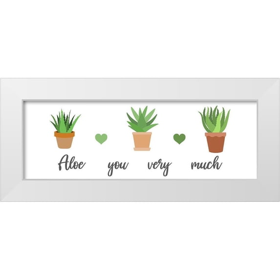 Prime, Marcus 24x11 White Modern Wood Framed Museum Art Print Titled - Aloe You Very Much