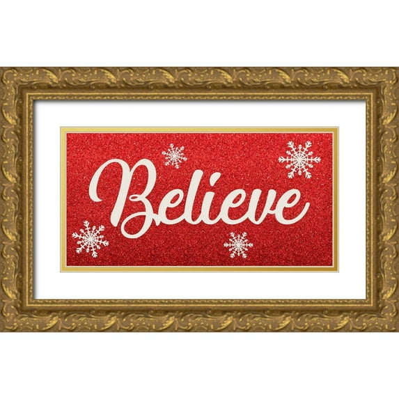 Prime, Marcus 24x14 Gold Ornate Wood Framed with Double Matting Museum Art Print Titled - Sparkly Believe