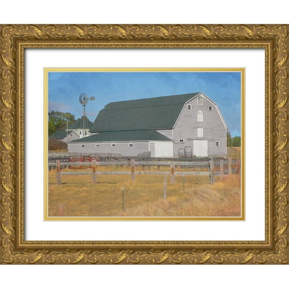 Prime, Marcus 24x19 Gold Ornate Wood Framed with Double Matting Museum Art Print Titled - Farm Life